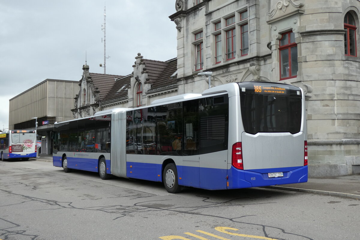 (278'012) - VZO Grningen - Nr. 153/ZH 781'153 - Mercedes am 25. Juli 2025 beim Bahnhof Rapperswil