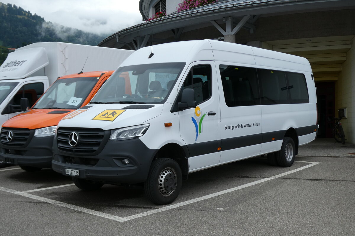 (278'026) - Schulgemeinde Wattwil-Krinau, Wattwil - SG 127'135 - Mercedes am 25. Juli 2025 in Nesslau, Altherr