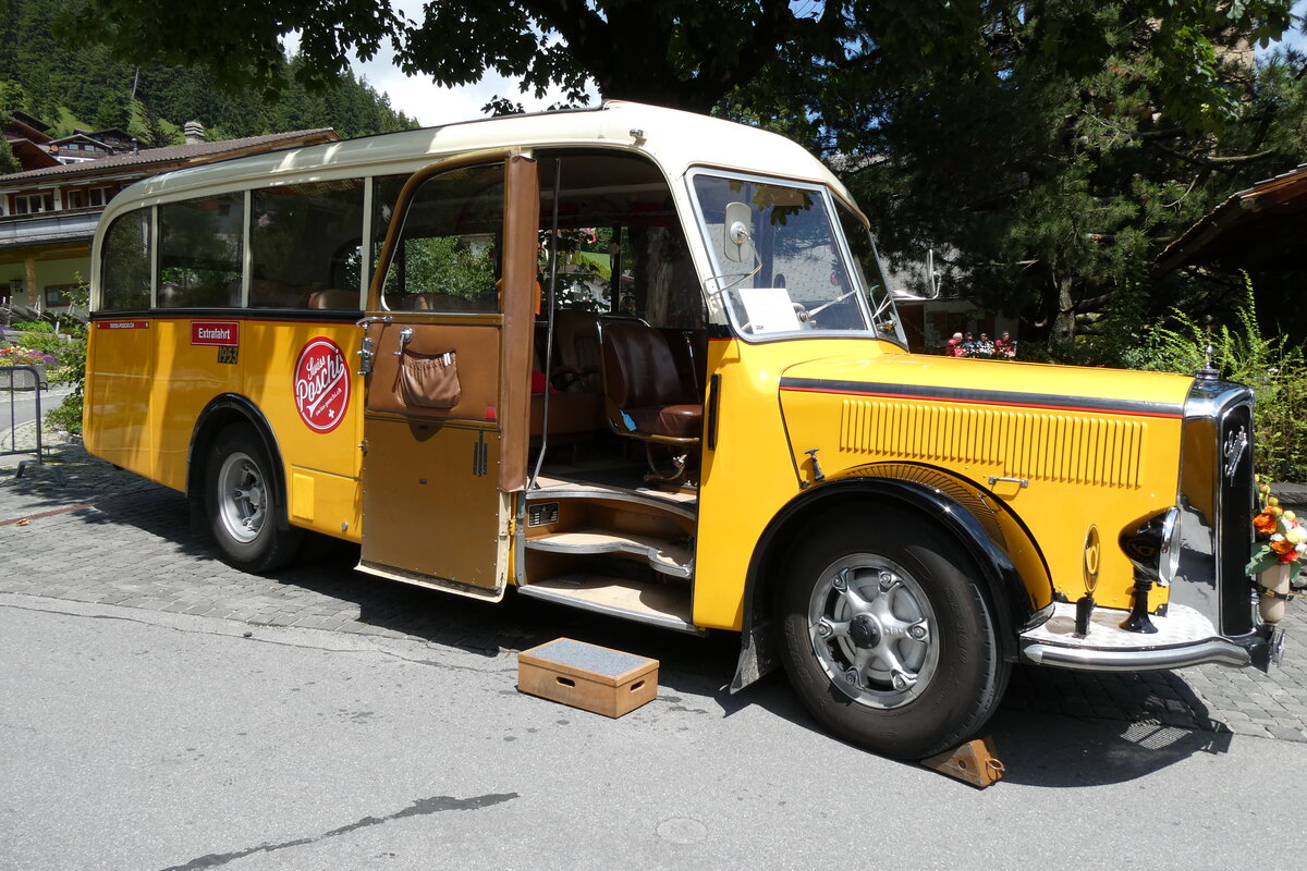 (278'157) - Blaser, Unterseen - BE 105'053 - Saurer/Tscher (ex Gessinger, Bad Ragaz) am 27. Juli 2025 in Adelboden, Dorfstrasse