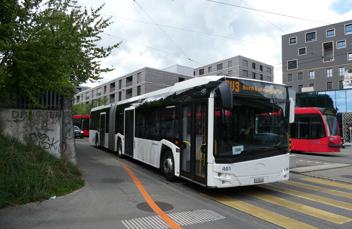 (278'306) - Intertours, Domdidier - Nr. 461/FR 300'461 - Solaris (ex PostBus/A BD 15'719) am 1. August 2025 beim Bahnhof Bern Europaplatz