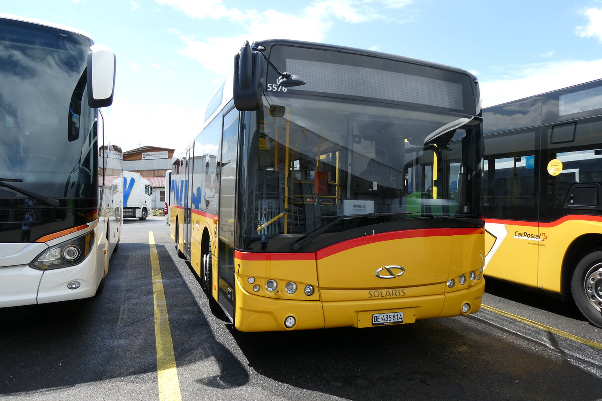 (278'404) - PostAuto Bern - Nr. 7/BE 435'814/PID 5576 - Solaris (ex Lengacher, Wichtrach Nr. 4) am 2. August 2025 in Kerzers, Interbus