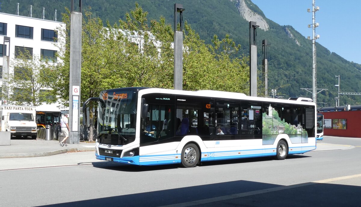(278'628) - BSW Sargans - Nr. 349/SG 297'519 - MAN am 8. August 2025 beim Bahnhof Sargans