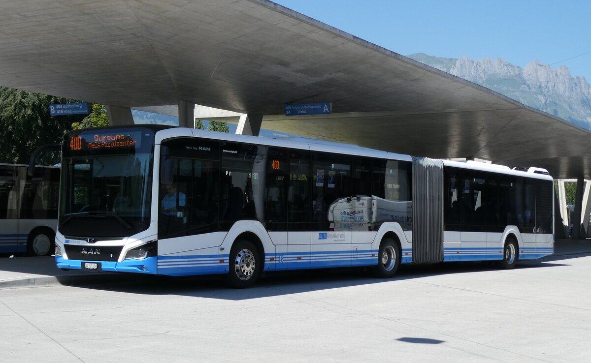 (278'640) - RTB Altsttten - Nr. 8/SG 213'054 - MAN am 8. August 2025 beim Bahnhof Buchs