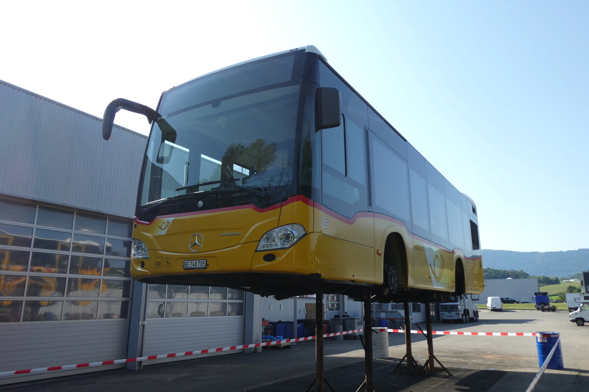 (278'708) - Tobler, Rebeuvelier - BE 748'705/PID 11'185 - Mercedes (ex JU 44'299; ex CarPostal Ouest) am 9. August 2025 in Develier, Postgarage