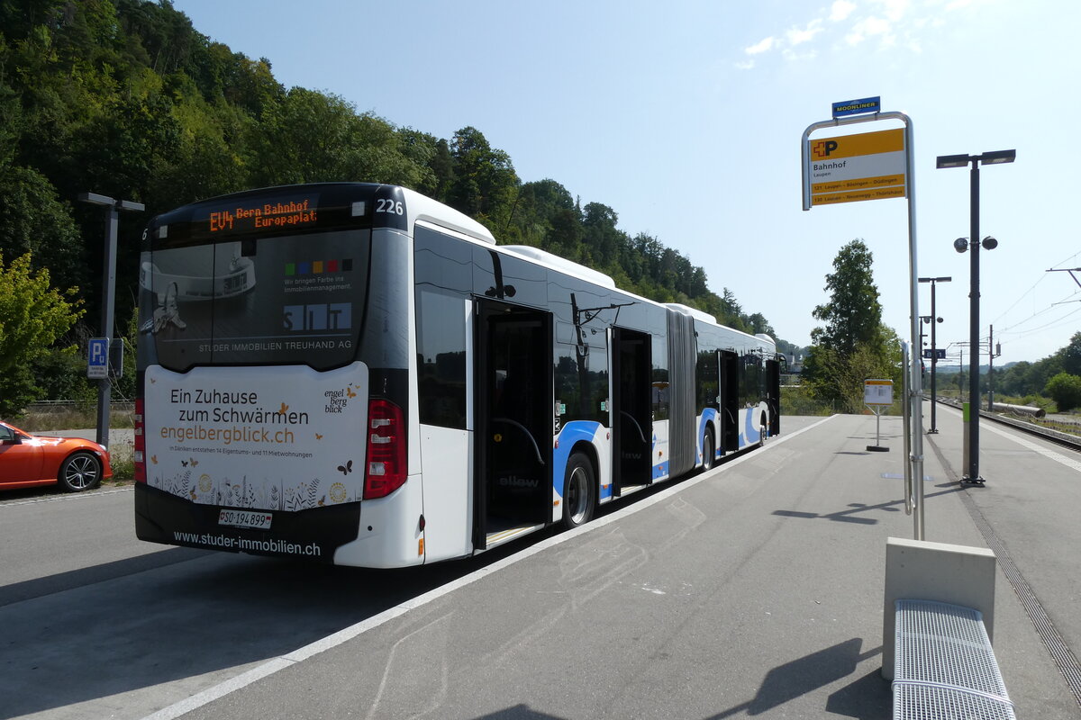 (278'858) - BOGG Wangen b.O. - Nr. 226/SO 194'899/PID 12'528 - Mercedes am 15. August 2025 beim Bahnhof Laupen (angemietet von PostAuto)