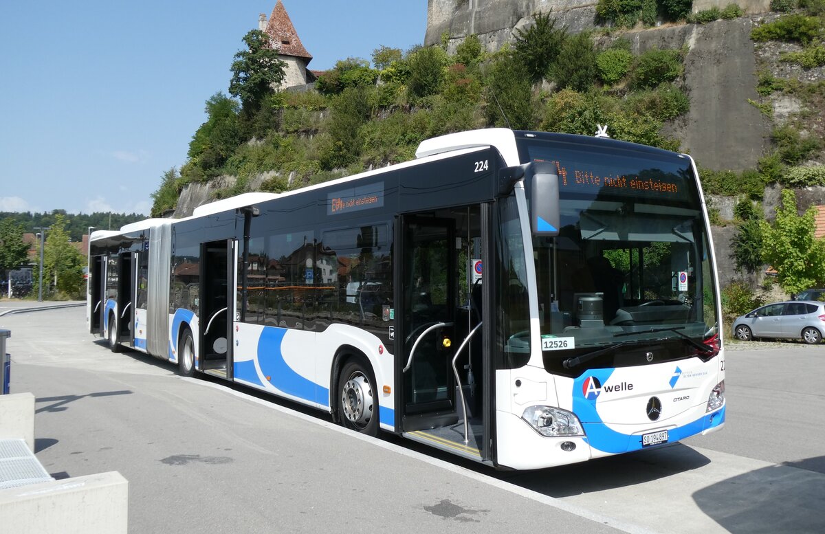 (278'862) - BOGG Wangen b.O. - Nr. 224/SO 194'897/PID 12'526 - Mercedes am 15. August 2025 beim Bahnhof Laupen (angemietet von PostAuto) 