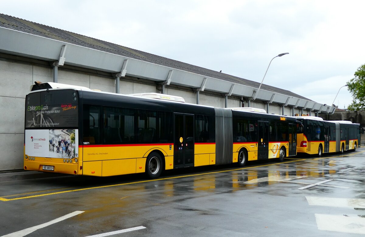 (279'264) - Steiner, Ortschwaben - Nr. 12/BE 68'012/PID 10'071 - Solaris (ex AVA Biel Nr. 8) am 21. August 2025 in Bern, Postautostation