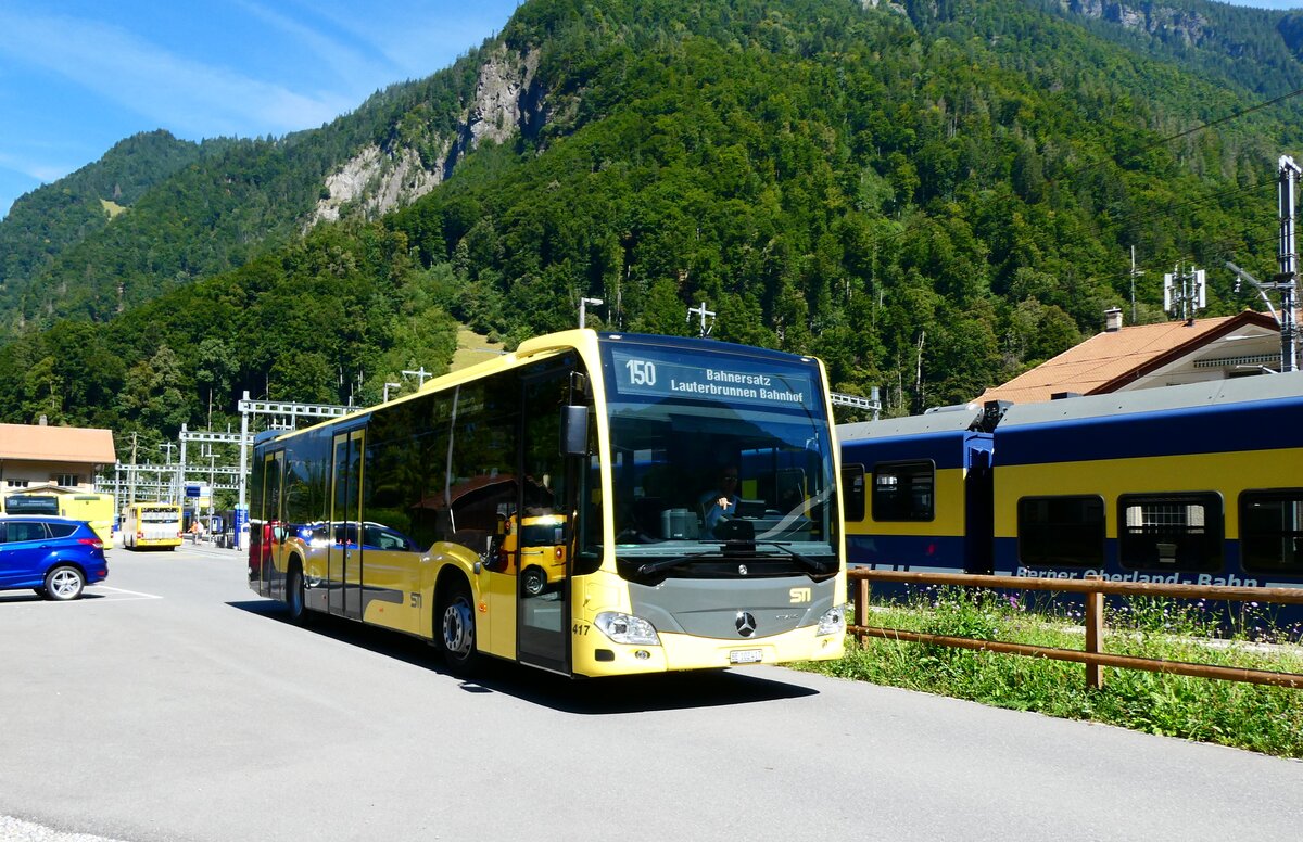(279'346) - STI Thun - Nr. 417/BE 102'417 - Mercedes am 25. August 2025 beim Bahnhof Zweiltschinen
