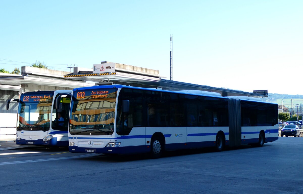 (279'381) - ZVB Zug - Nr. 27/ZG 88'027 - Mercedes am 26. August 2025 beim Bahnhof Baar