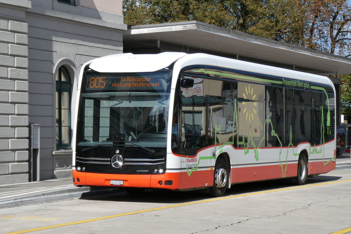 (279'554) - StadtBUS, Frauenfeld - Nr. 707/TG 237'007 - eMercedes am 29. August 2025 beim Bahnhof Frauenfeld