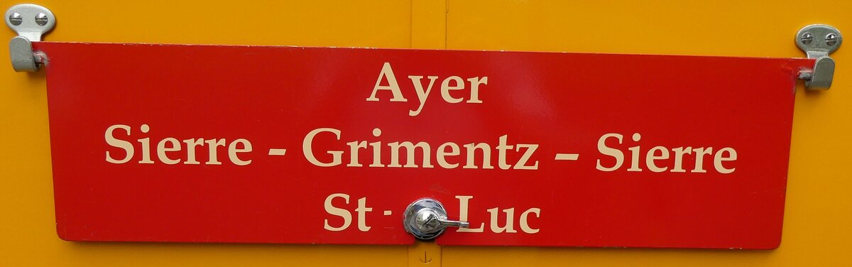 (279'655) - Routentafel - Ayer Sierre - Grimentz - Sierre - St - Luc - am 30. August 2025 in Oberkirch, CAMPUS Sursee