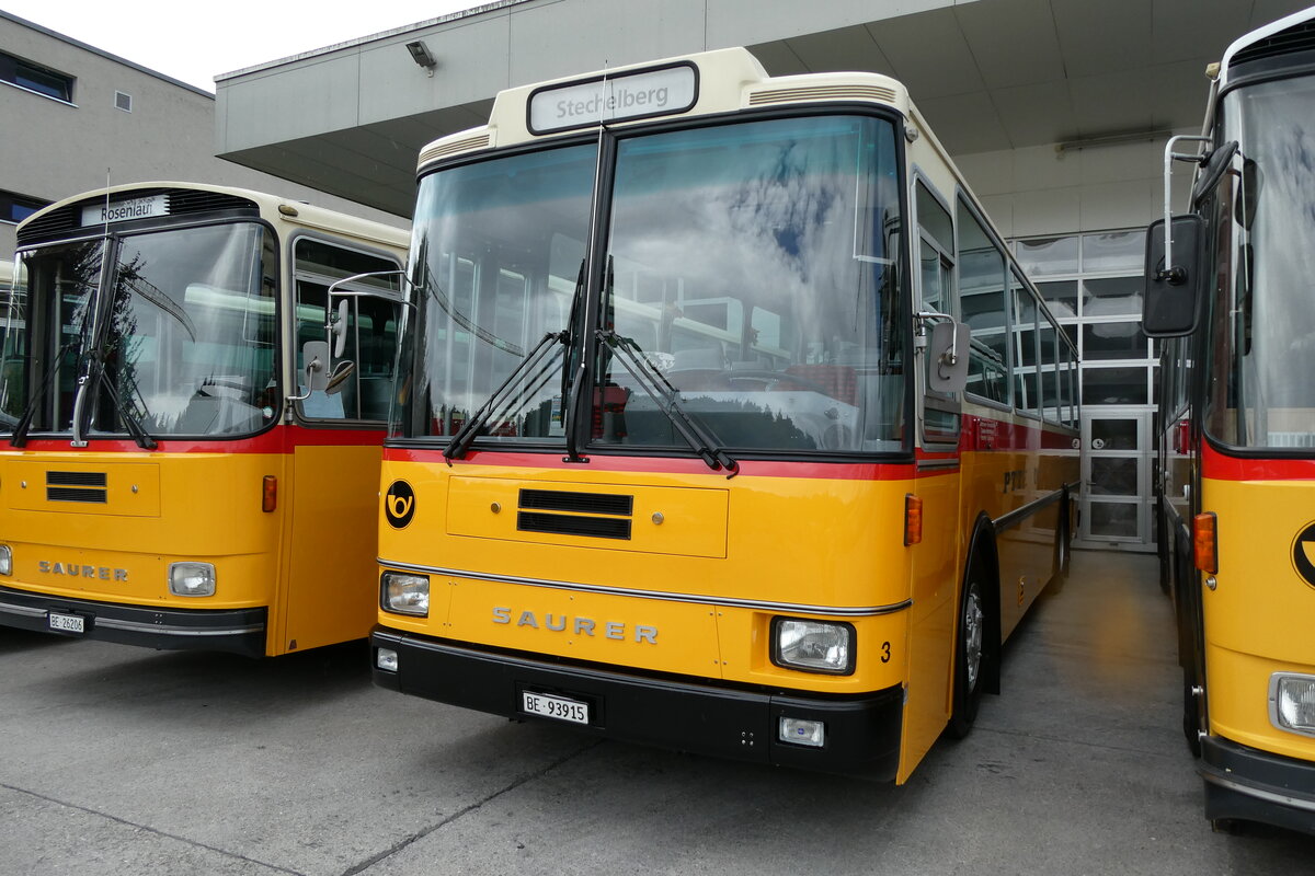 (279'667) - Kolb, Grasswil - Nr. 3/BE 93'915 - Saurer/R&J (ex Schmocker, Stechelberg Nr. 3/PID 2409; ex Schmocker, Stechelberg Nr. 1; ex Gertsch, Stechelberg Nr. 1) am 30. August 2025 in Oberkirch, CAMPUS Sursee