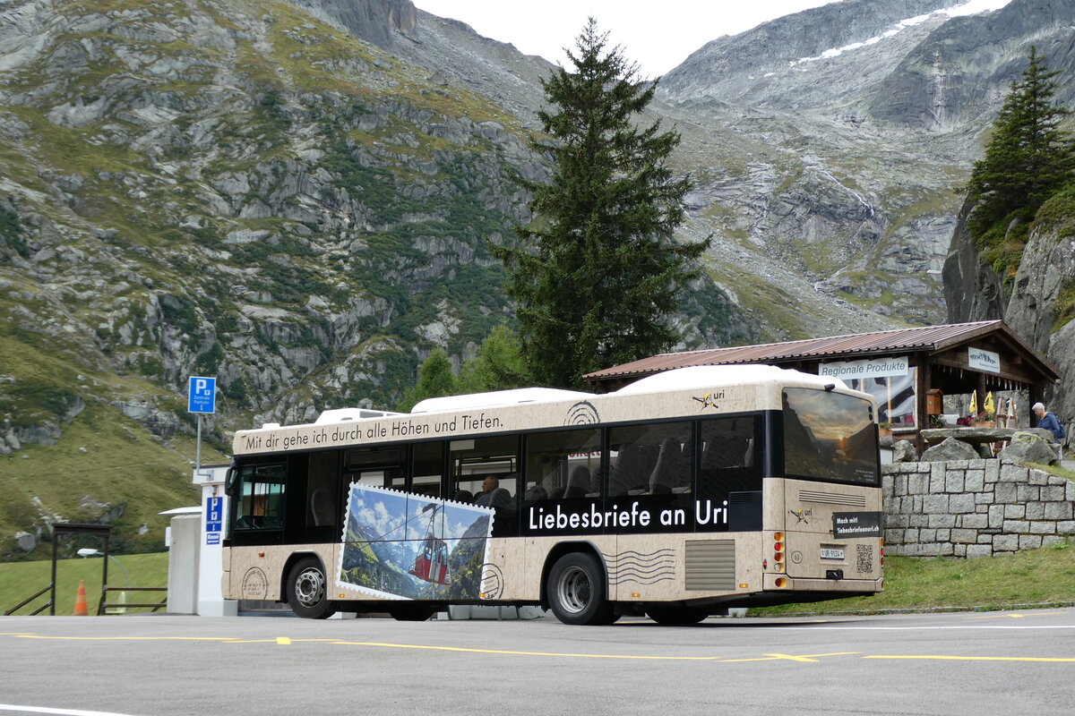 (279'846) - AAGU Altdorf - Nr. 63/UR 9124 - Scania/Hess (ex PID 5328) am 3. September 2025 in Gscheneralp, Dammagletscher