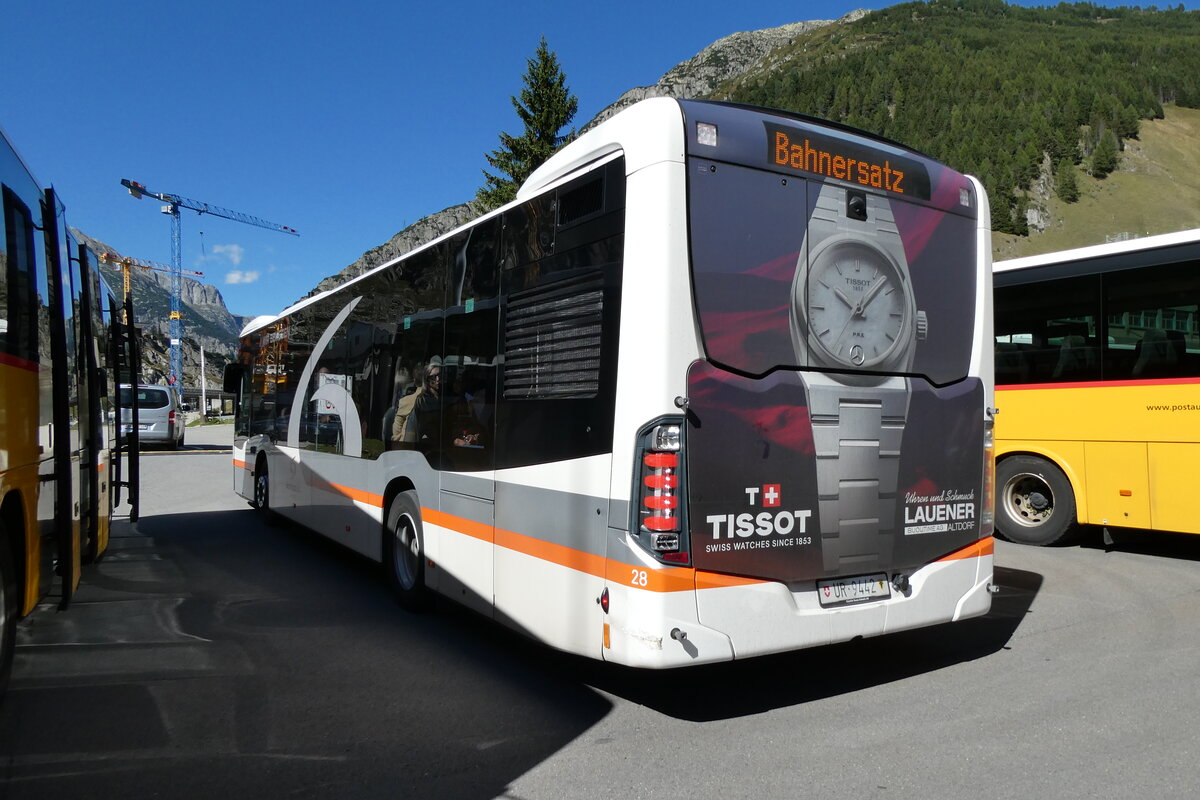 (279'863) - AAGU Altdorf - Nr. 28/UR 9442 - Mercedes am 3. September 2025 in Andermatt, Bahnhofplatz