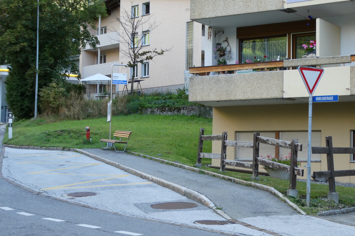(279'935) . LBB-Haltestelle am 6. September 2025 in Leukerbad, Briggu