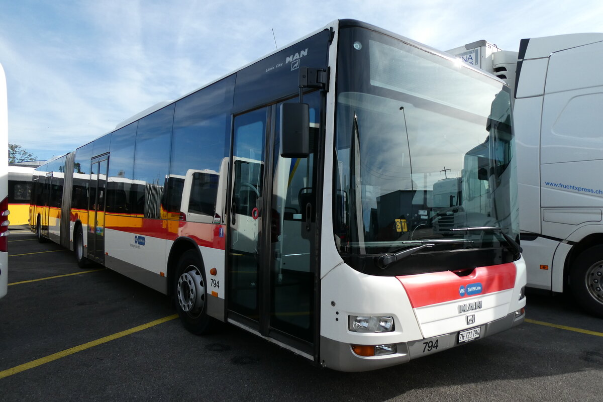 (280'020) - VBZ Zrich - Nr. 794/ZH 721'794 - MAN (ex St. Gallerbus, St. Gallen Nr. 294) am 6. September 2025 in Kerzers, Interbus
