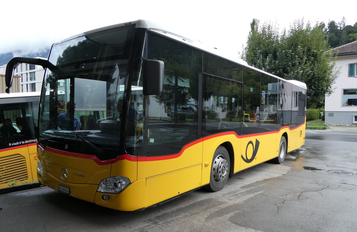 (280'189) - PostAuto Graubnden - GR 168'604/PID 12'089 - Mercedes (ex Nr. 10) am 9. September 2025 in Ilanz, Garage Fontana