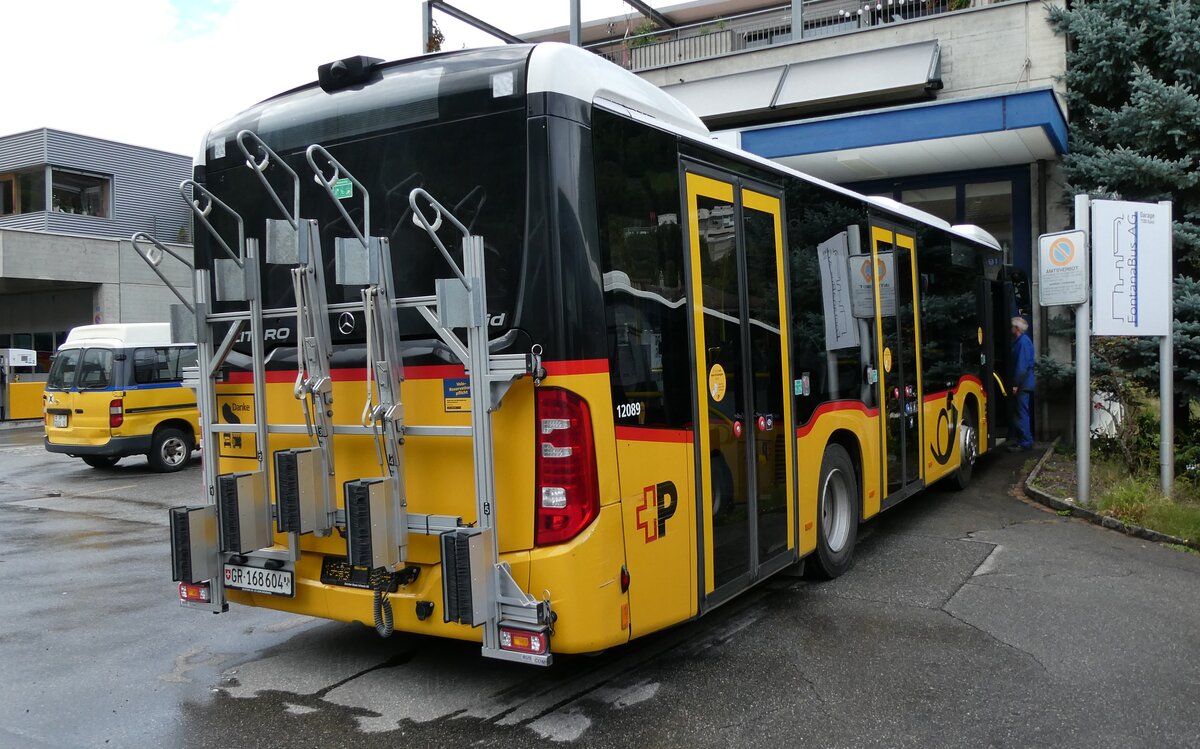 (280'191) - PostAuto Graubnden - GR 168'604/PID 12'089 - Mercedes (ex Nr. 10) am 9. September 2025 in Ilanz, Garage Fontana