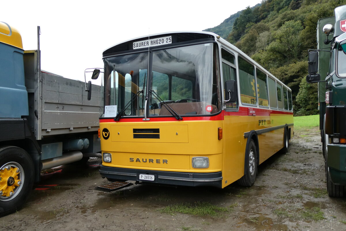 (280'355) - Gloor, Staufen -  P 26'516  - Saurer/Hess (ex ALMAT, Tagelswangen; ex P 26'516) am 13. September 2025 in Iragna, Riviera