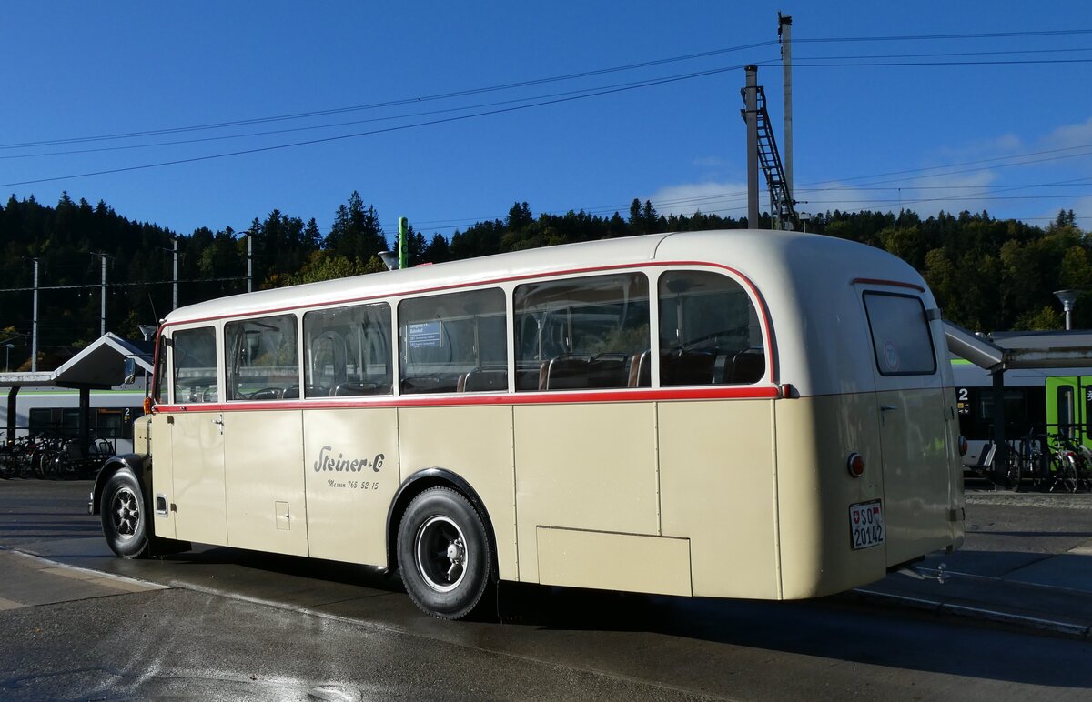 (280'985) - Steiner, Messen - SO 20'142 - Berna/Hess (ex B�rtschi, Biberen) am 5. Oktober 2025 beim Bahnhof Langnau