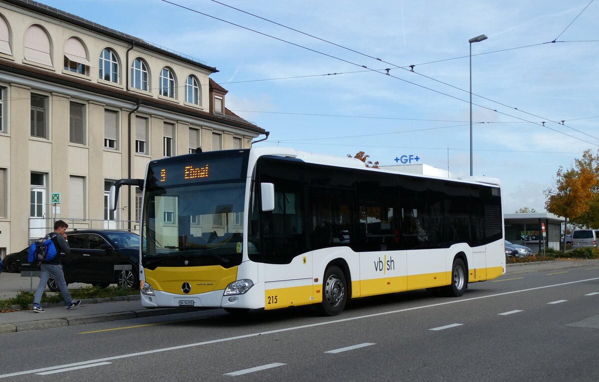 (281'115) - VBSH Schaffhausen - Nr. 215/SH 54'315 - Mercedes (ex Nr. 24) am 10. Oktober 2025 in Schaffhausen, Ebnat