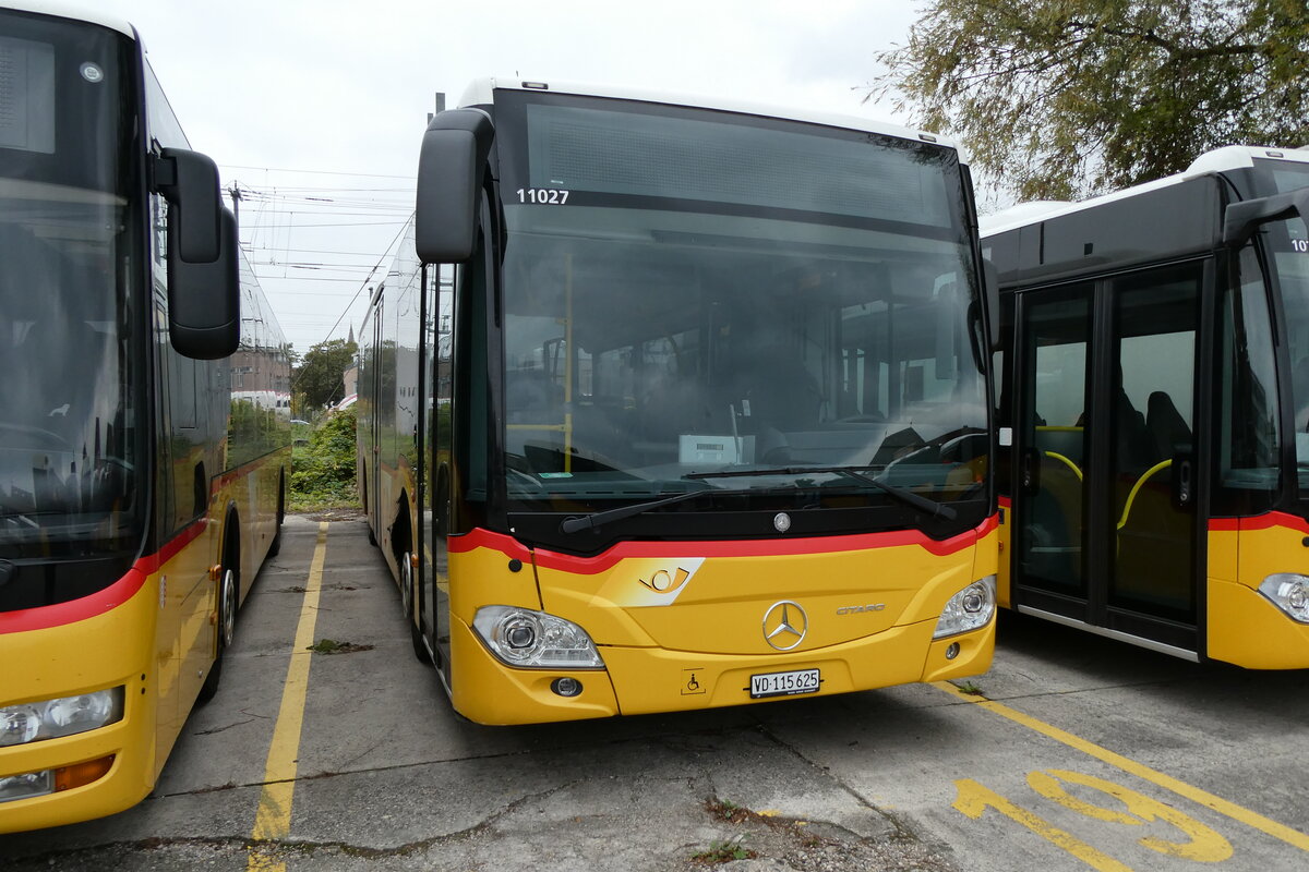 (281'226) - CarPostal Ouest - VD 115'625/PID 11'027 - Mercedes am 11. Oktober 2025 in Yverdon, Garage