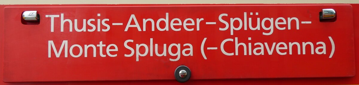 (281'381) - Routentafel - Thusis-Andeer-Spl�gen-Monte Spluga (-Chiavenna) - am 12. Oktober 2025 in Schwarzenberg, R�ssli