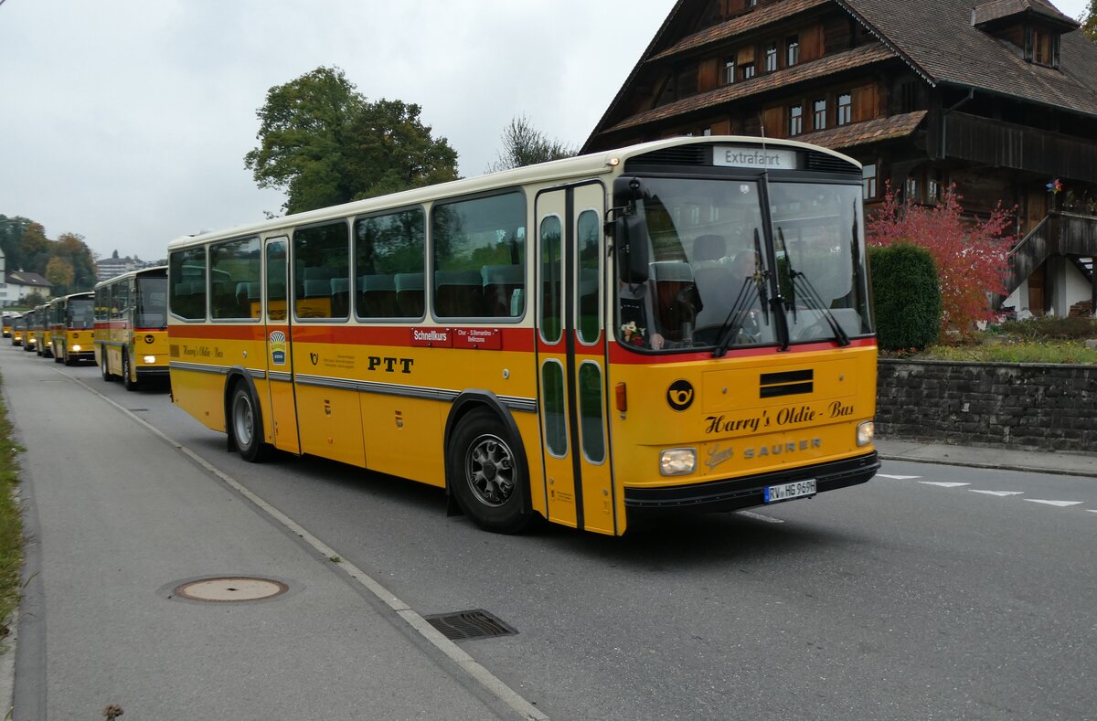 (281'396) - Aus Deutschland: Gmeinder, Schlier - RV-HG 969H - Saurer/R&J (ex Mller, CH-Uttigen; ex Stocker, CH-Ottikon; ex Eberle, CH-Wittenbach; ex Richter, CH-Ossingen; ex P 25'350) am 12. Oktober 2025 in Hellbhl, Luzernstrasse