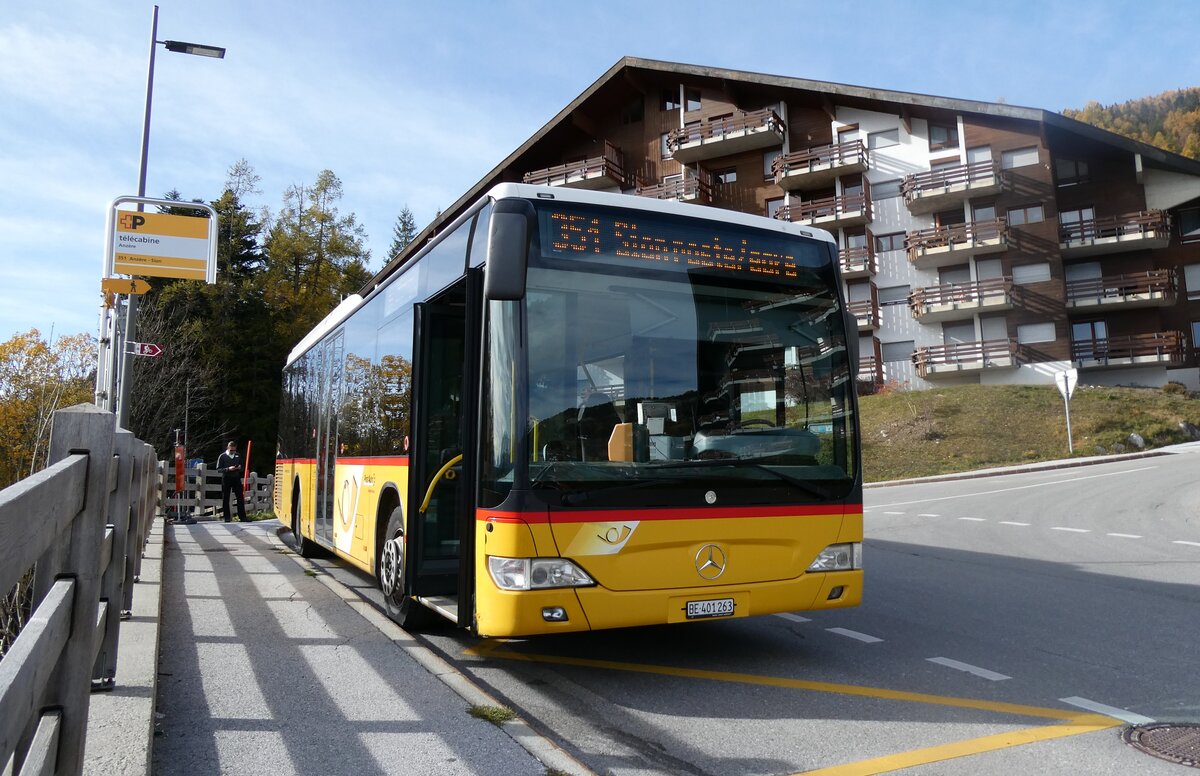 (282'078) - PostAuto Bern - BE 401'263/PID 5417 - Mercedes (ex BE 610'544; ex BE 538'988; ex BE 637'781) am 6. November 2025 in Anzre, Tlcabine