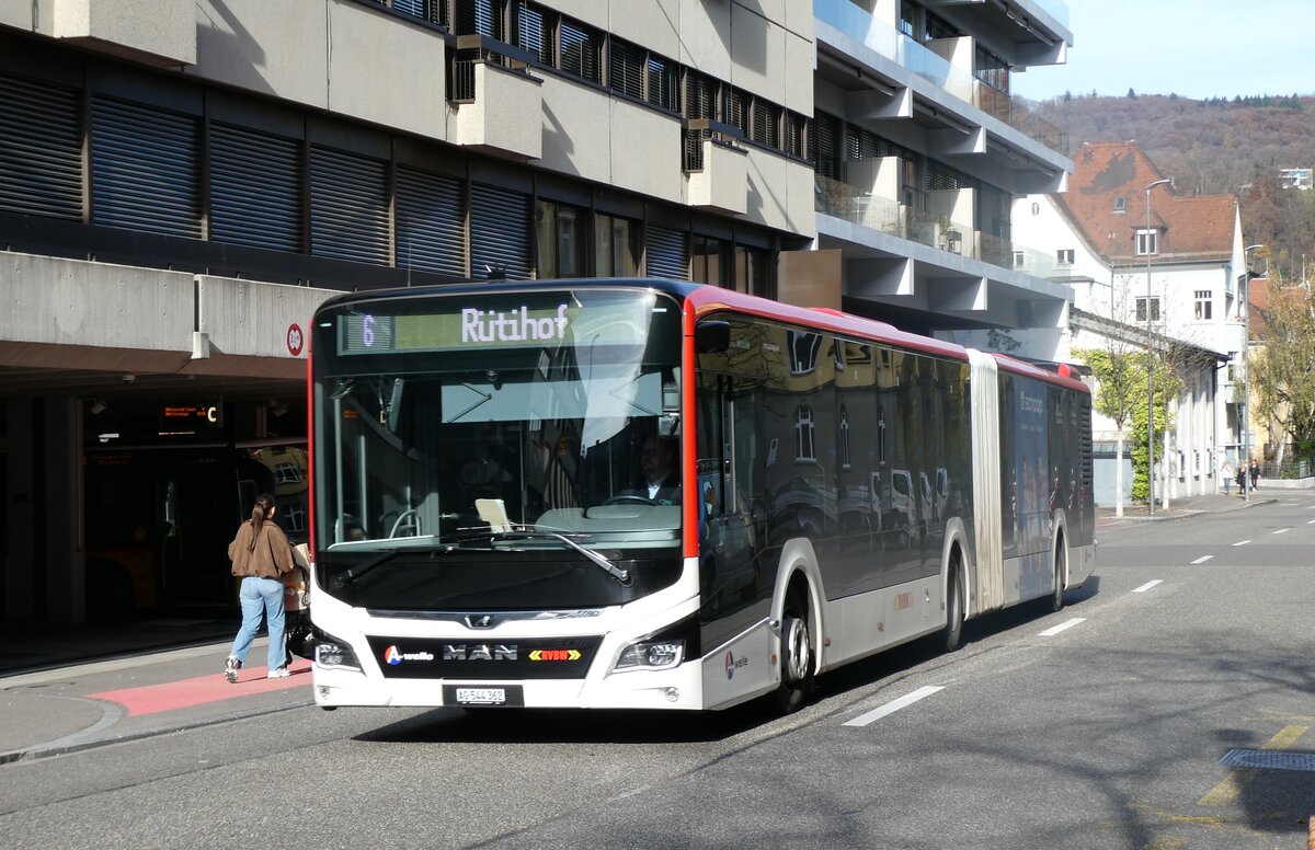 (282'293) - Indermhle, Rekingen - Nr. 130/AG 544'362 - MAN am 11. November 2025 in Baden, Postautostation