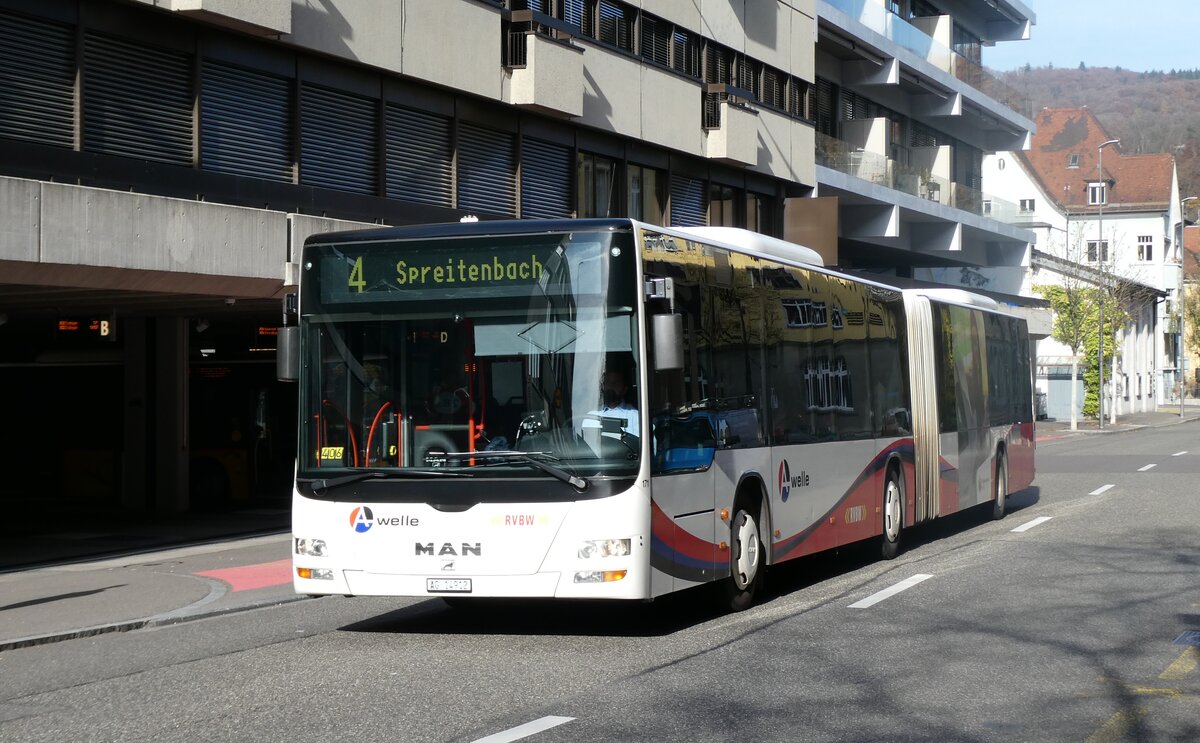 (282'294) - RVBW Wettingen - Nr. 171/AG 14'912 - MAN am 11. November 2025 in Baden, Postautostation
