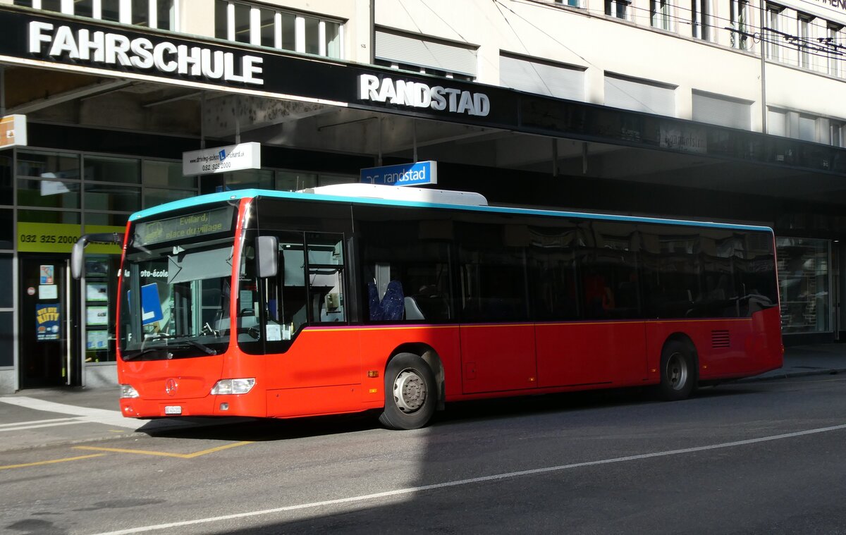 (282'350) - Funi-Car, Biel - Nr. 2/BE 424'202 - Mercedes (ex Knecht, Windisch Nr. 458) am 13. November 2025 beim Bahnhof Biel