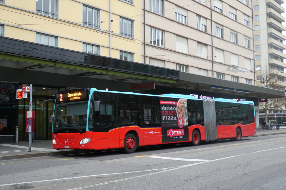 (282'730) - VB Biel - Nr. 161/BE 821'161 - Mercedes am 4. Dezember 2025 beim Bahnhof Biel
