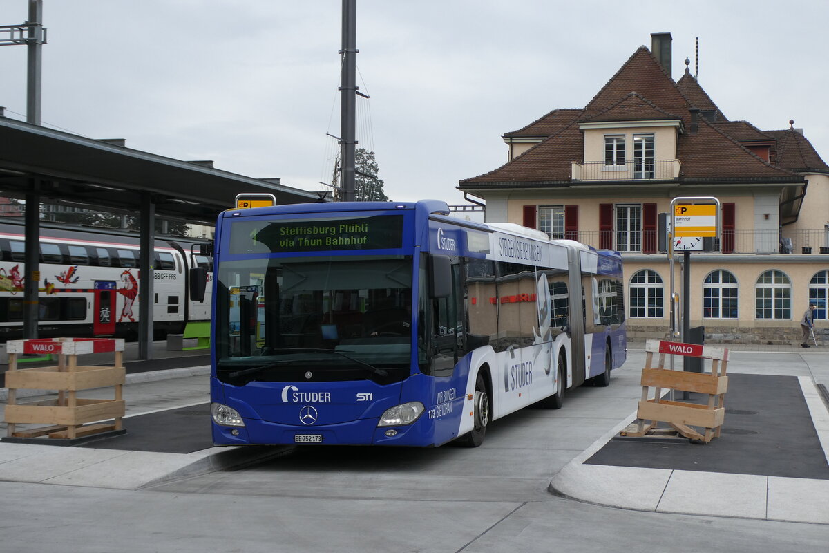 (283'249) - STI Thun - Nr. 173/BE 752'173 - Mercedes am 16. Dezember 2025 beim Bahnhof Spiez