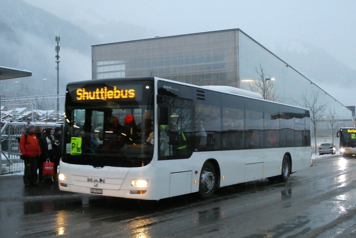 (283'797) - Koch, Giswil - OW 29'122 - MAN (ex Nr. 111; ex TPN Nyon Nr. 111) am 10. Januar 2026 beim Bahnhof Frutigen