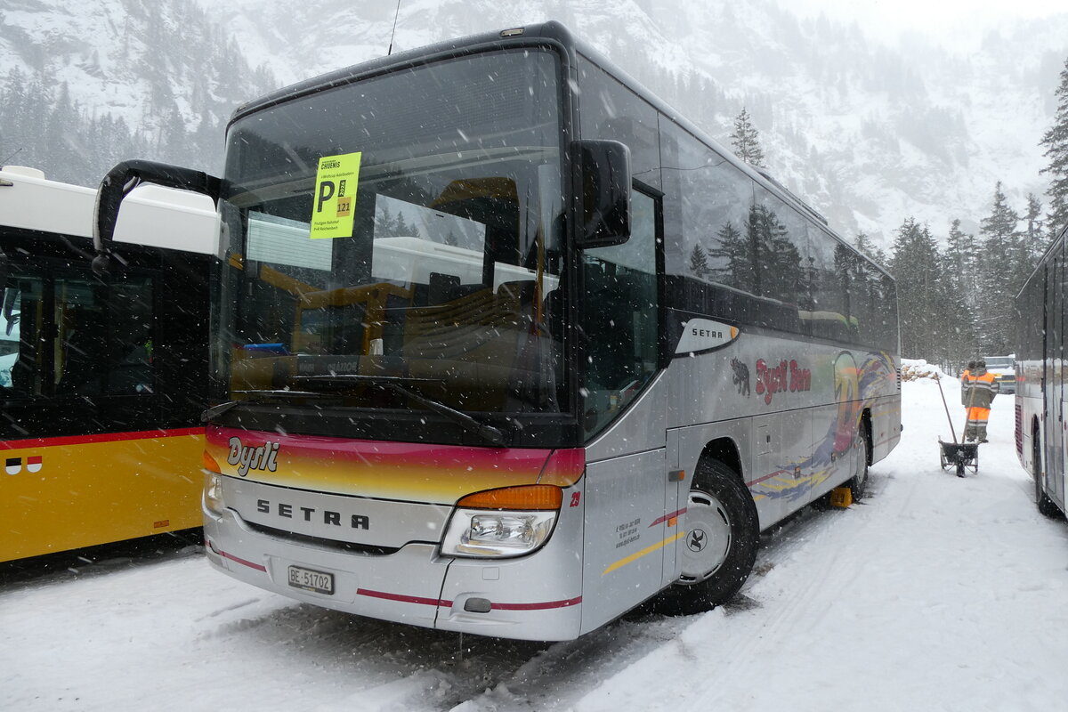 (283'987) - Dysli, Bern - Nr. 29/BE 51'702 - Setra (ex Peyer, Niederwangen; ex TSAR, Sierre PID 4497; ex Epiney, Ayer) am 10. Januar 2026 in Adelboden, Unter dem Birg