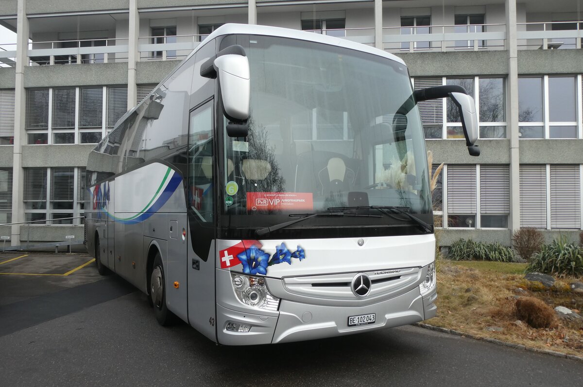 (284'274) - Oberland Reisen, Thun - Nr. 43/BE 102'043 - Mercedes am 18. Januar 2026 in Thun, Garage STI