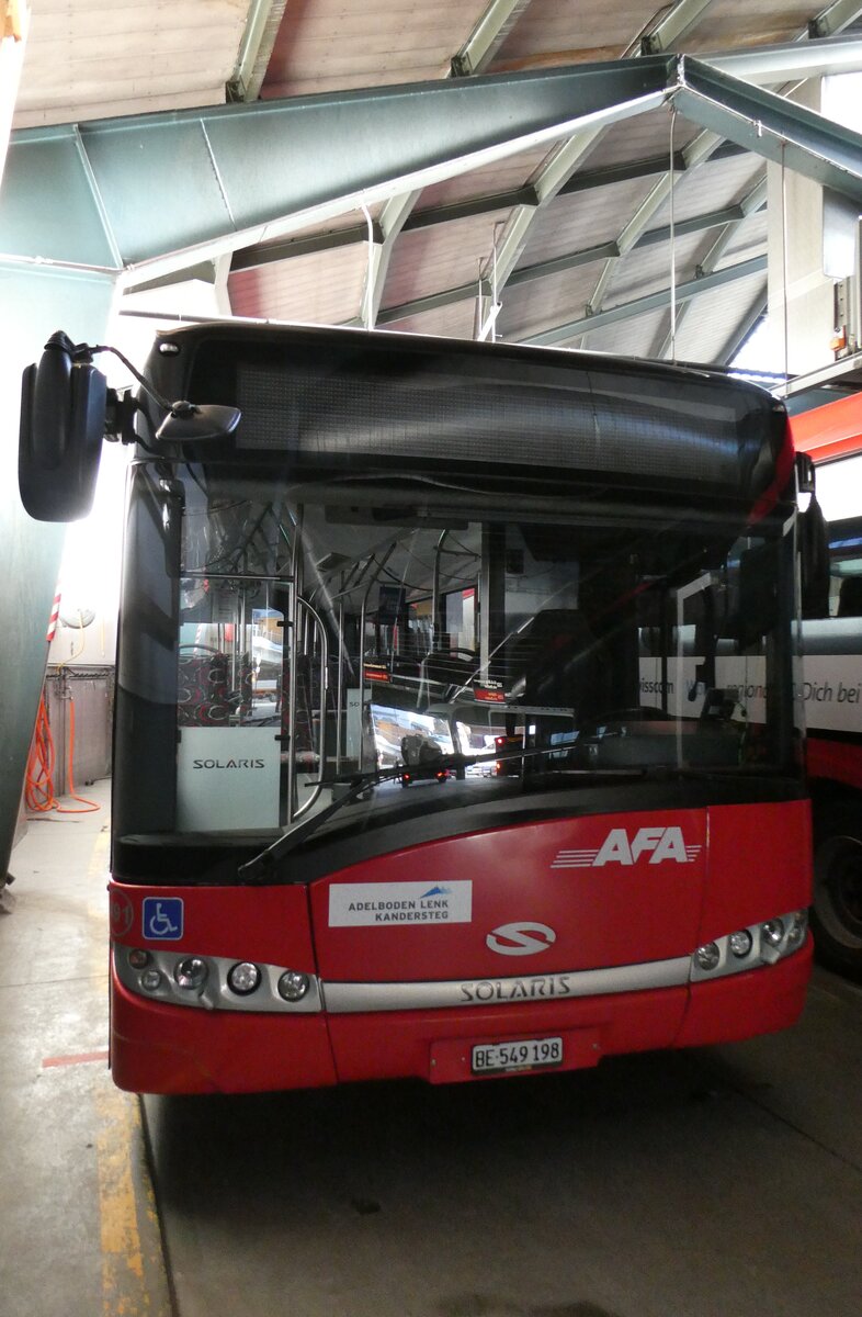 (284'292) - AFA Adelboden - Nr. 491/BE 549'198 - Solaris (ex Nr. 91) am 20. Januar 2026 in Adelboden, Busstation