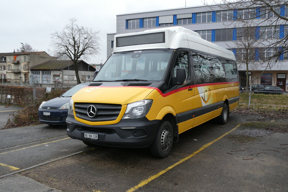 (284'473) - CarPostal Ouest - VD 386'108/PID 10'718 - Mercedes (ex JU 39'182 - Mercedes am 31. Januar 2026 in Yverdon, Garage