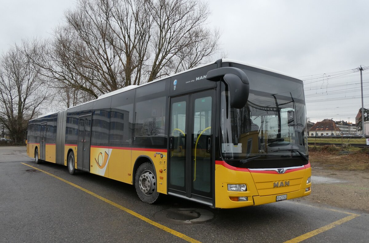 (284'484) - CarPostal Ouest - VD 623'502/PID 10'390 - MAN (ex JU 52'075; ex Nr. 35) am 31. Januar 2026 in Yverdon, Garage