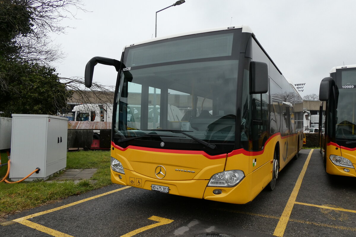 (284'504) - CarPostal Ouest - VD 475'383/PID 10'528 - Mercedes (ex TPB, S�deilles) am 31. Januar 2026 in Yverdon, Garage