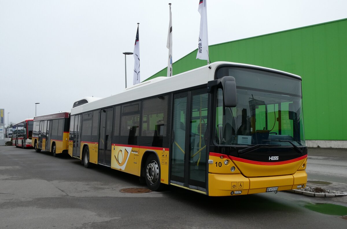 (284'742) - PostAuto Bern - Nr. 10/BE 673'731/PID 5500 - Hess (ex Klopfstein, Laupen Nr. 10) am 7. Februar 2026 in Kerzers, Interbus