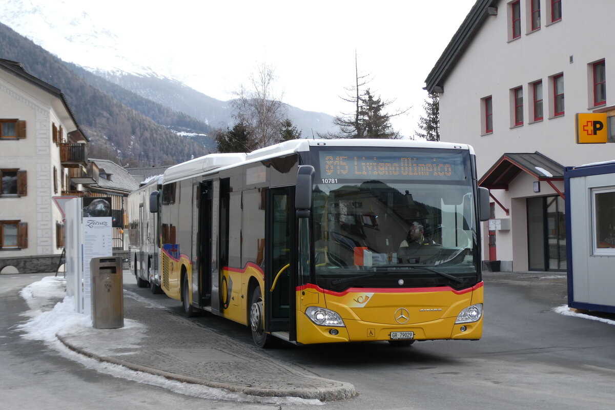 (284'793) - PostAuto Graub�nden - GR 79'029/PID 10'781 - Mercedes (w PoatAuto Ostschweiz) am 10. Februar 2026 in Zernez, Post
