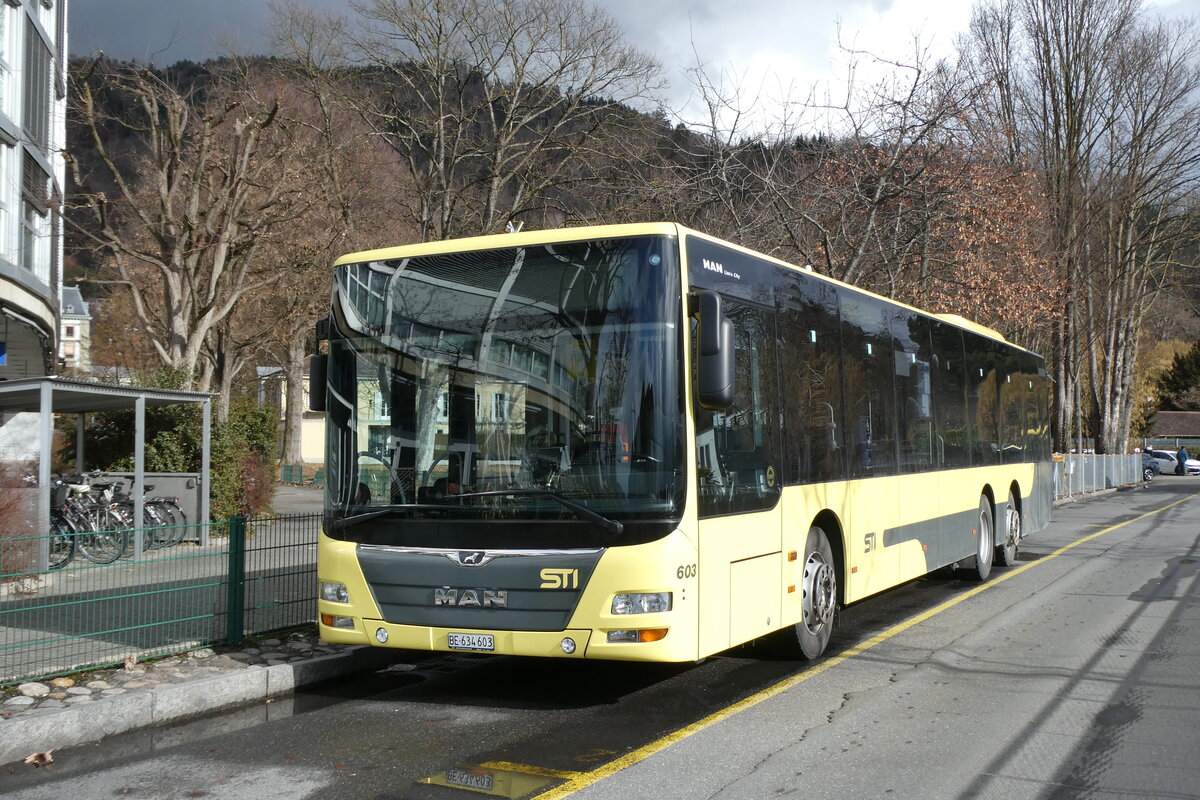 (284'925) - STI Thun - Nr. 603/BE 634'603 - MAN am 16. Februar 2026 bei der Schiffl�ndte Thun