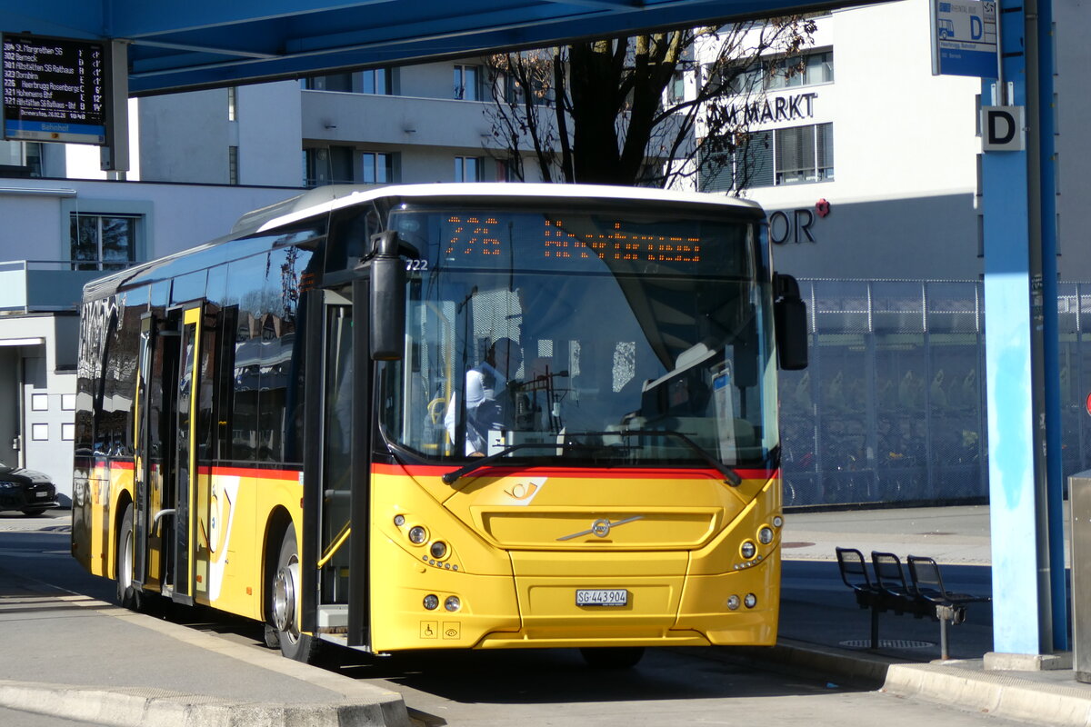 (285'079) - PostAuto Ostschweiz - SG 443'904/PID 10'722 - Volvo am 26. Februar 2026 beim Bahnhof Heerbrugg