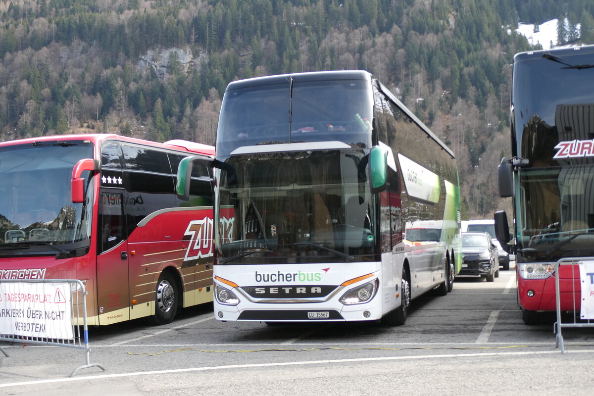 (285'121) - Bucher, Dierikon - Nr. 37/LU 15'567  Setra am 28. Februar 2026 auf der St�ckalp