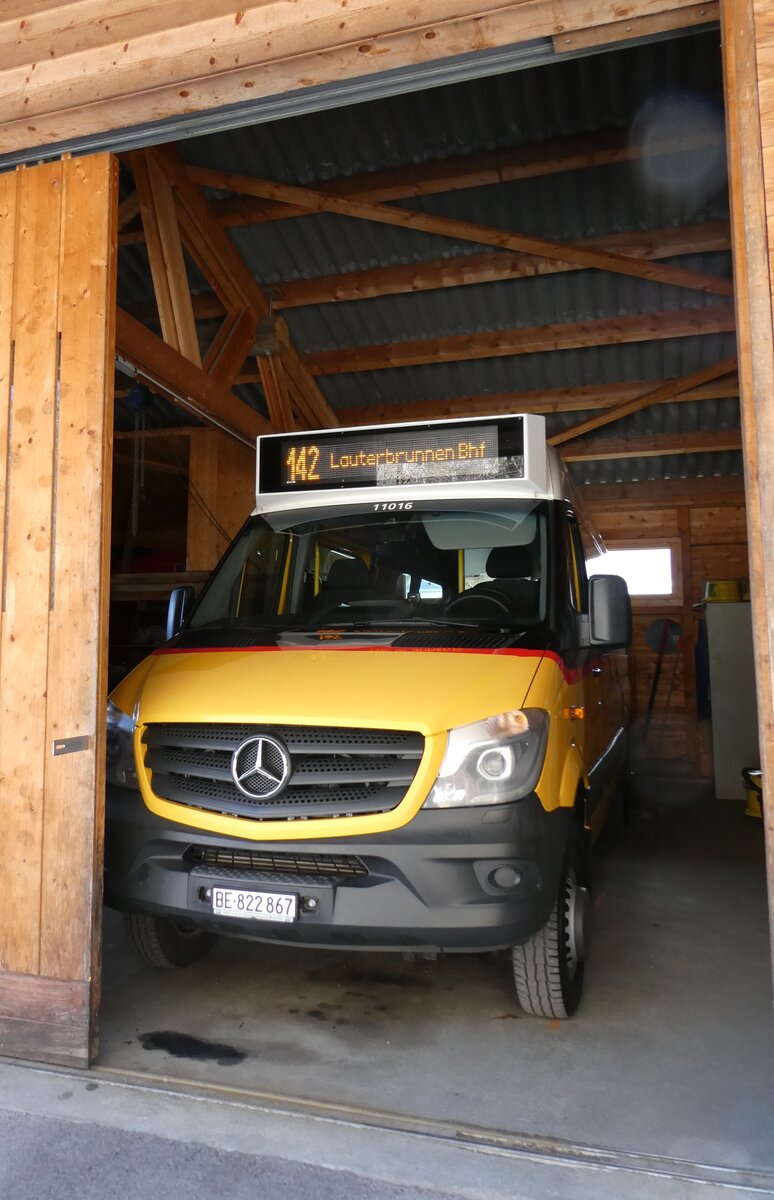 (285'229) - PostAuto Bern - BE 822'867/PID 11'016 - Mercedes am 5. M�rz 2026 in Isenfluh, Garage