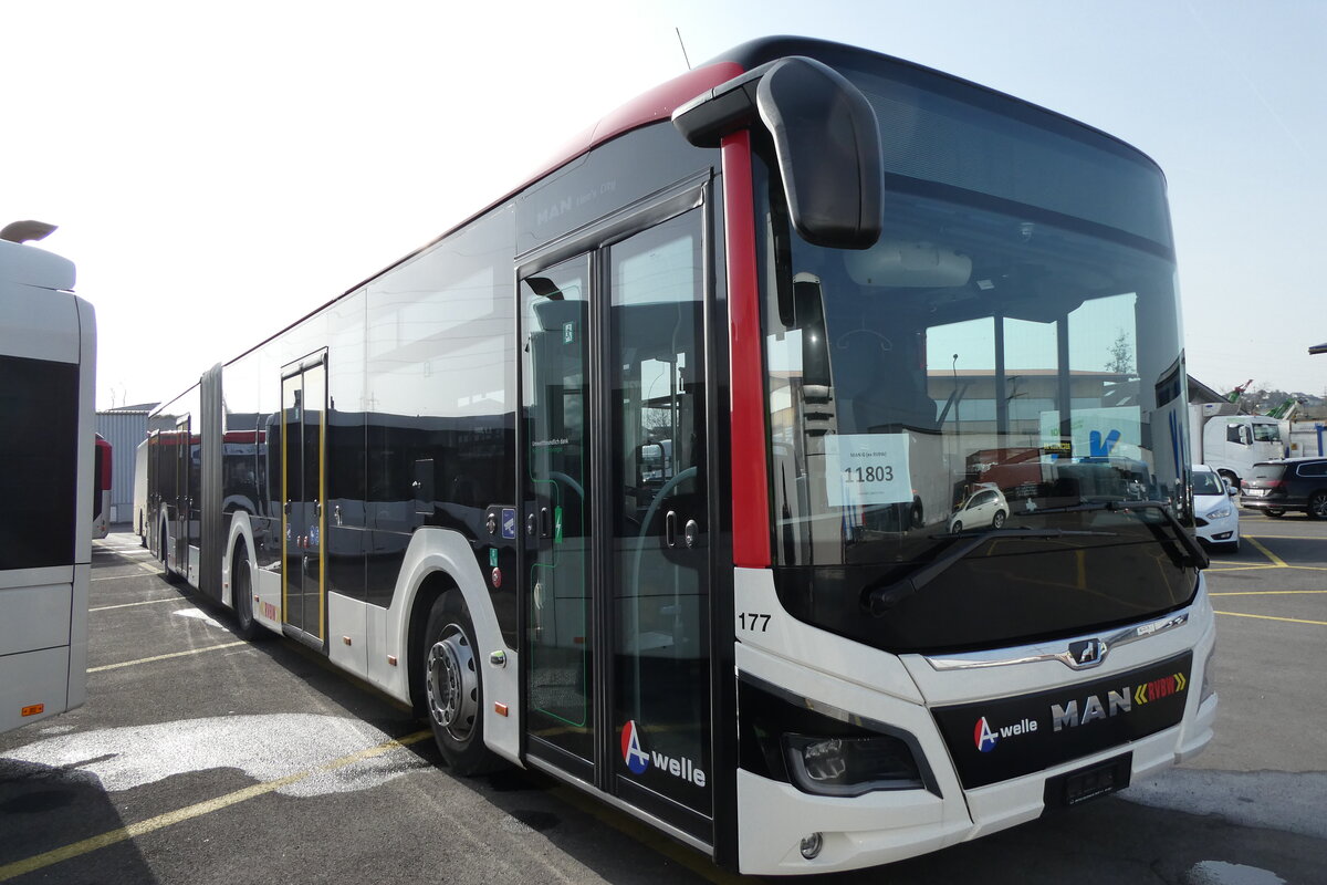 (285'277) - RVBW Wettingen - Nr. 177 - MAN (ex AHW Horgen Nr. 613) am 7. M�rz 2026 in Kerzers, Interbus