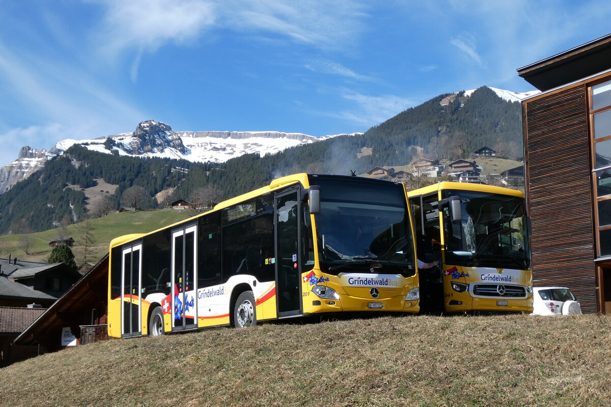 (285'365) - GrindelwaldBus, Grindelwald - Nr. 201/BE 905'201 - Mercedes am 13. M�rz 2026 in Grindelwald, Garage
