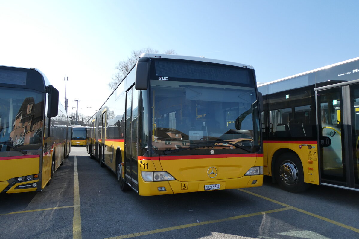 (285'586) - CarPostal Ouest - Nr. 11/VD 206'837/PID 5152 - Mercedes (ex PostAuto Wallis Nr. 11) am 21. M�rz 2026 in Yverdon, Garage